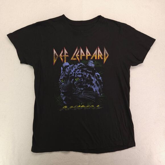 Def Leppard Band Graphic Crew Neck T Shirt Adult Mens Size Large L Black - Picture 2 of 9
